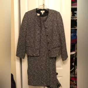 Talbots Black and White Tweed 2 piece size 16