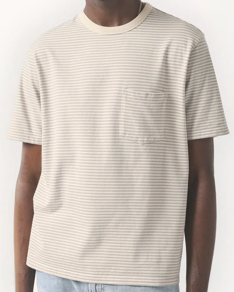 Tee in Grey Mini Stripe