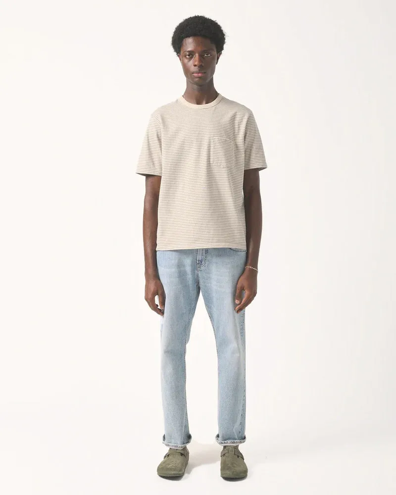 Tee in Grey Mini Stripe