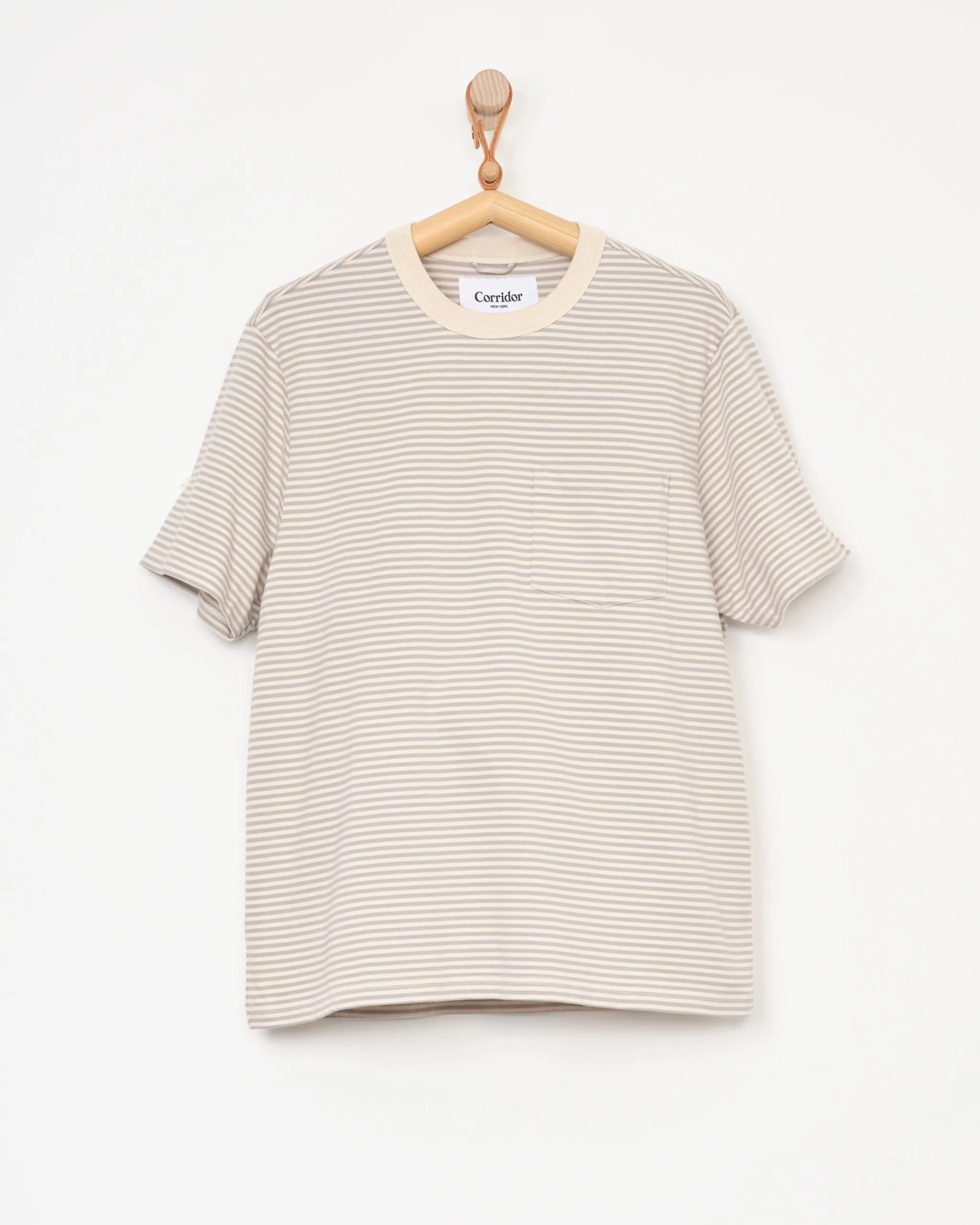 Tee in Grey Mini Stripe