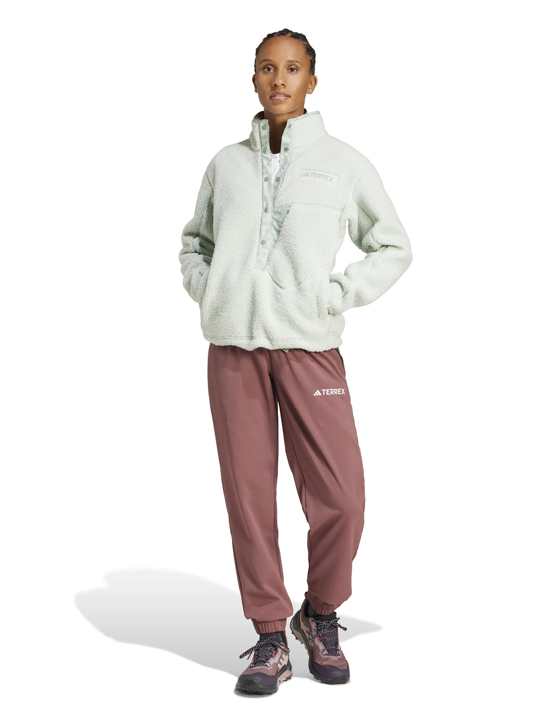Terrex Xploric High Pile Fleece Pullover Sweatshirt - Linen Green
