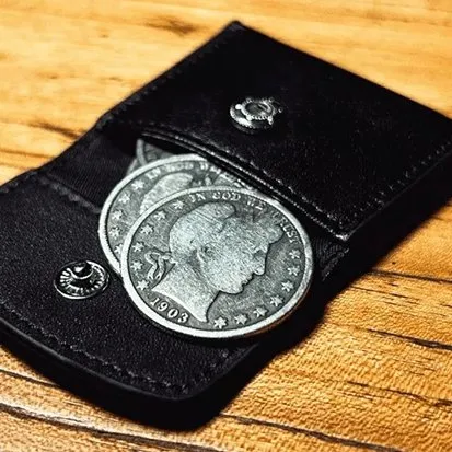 The Cowhide Coin Wallet (Black) by Bacon Magic