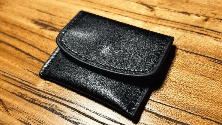 The Cowhide Coin Wallet (Black) by Bacon Magic