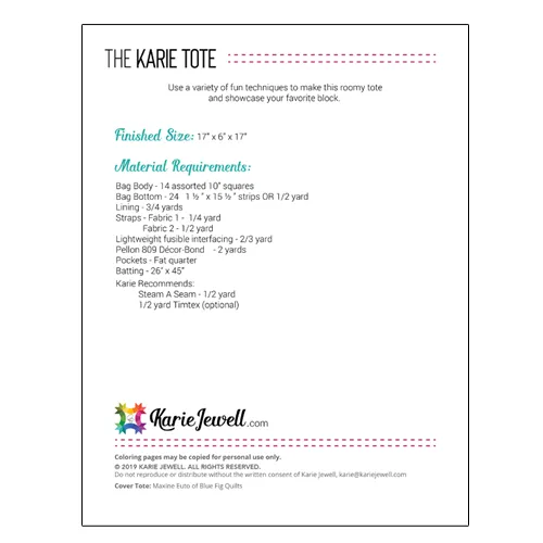 The Karie Tote Pattern- PDF