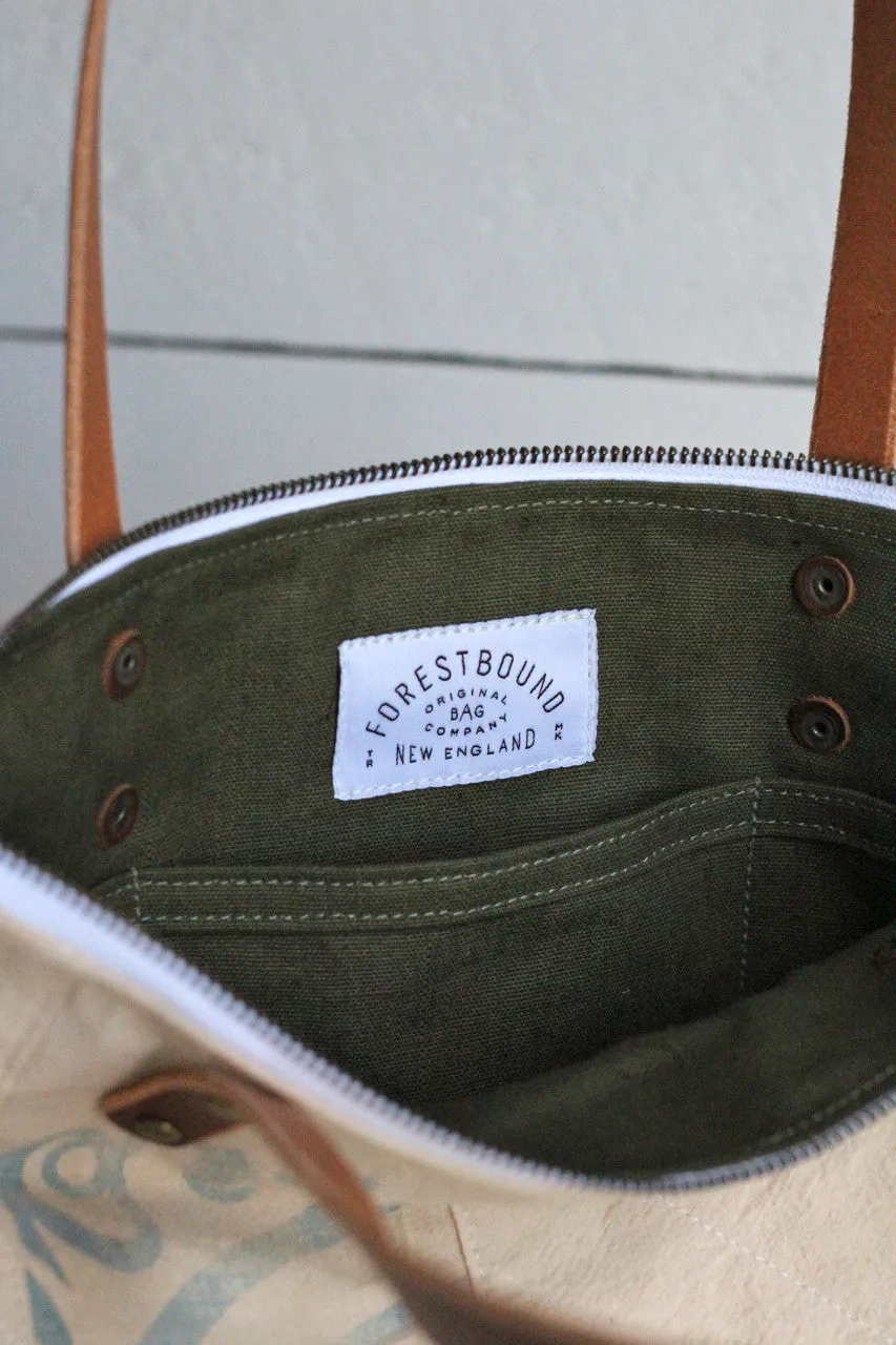 The Rambler Tote / 1940's era Patched Farm Feedsack