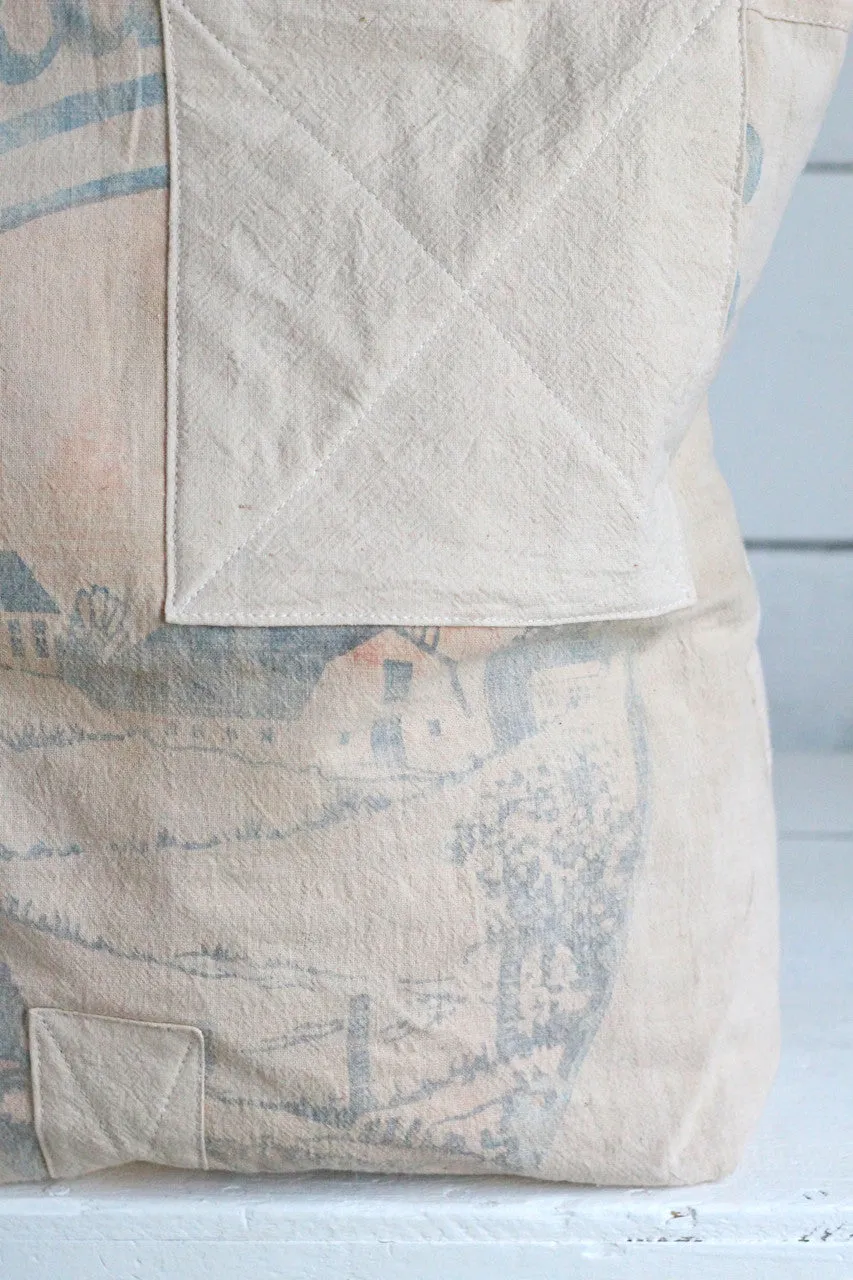 The Rambler Tote / 1940's era Patched Farm Feedsack