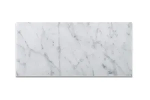 Tilefornia Italian Carrara White 6" X 12" Straight Edged Field Subway Tile Polished/Honed