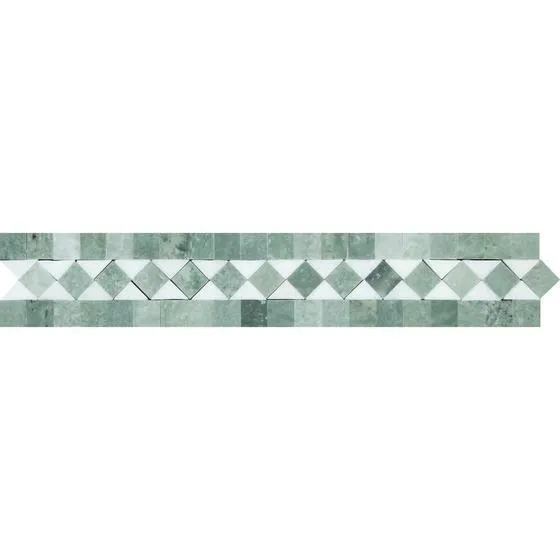 Tilefornia Thassos White & Green BIAS Border