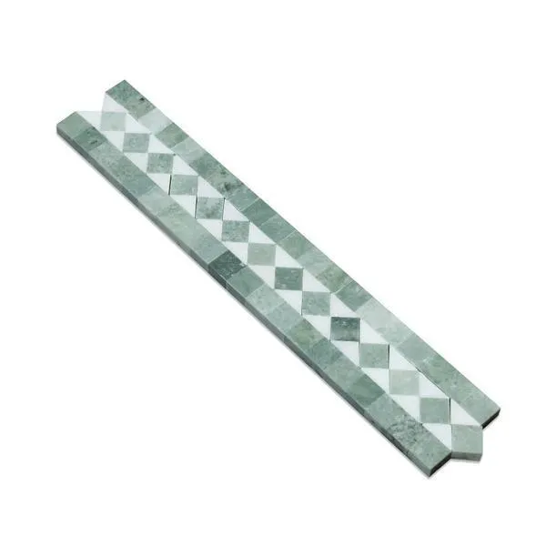 Tilefornia Thassos White & Green BIAS Border