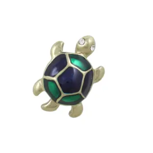 Tiny Blue and Green Enamel Turtle Lapel Tac Pin - SP213A