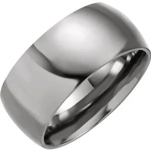 Titanium 10 mm Domed Polished Band Size 7.5