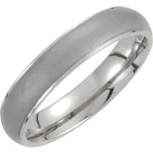 Titanium 5 mm Oxidized Center Ridged Band Size 11