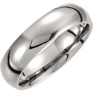 Titanium 6 mm Domed Polished Band Size 12