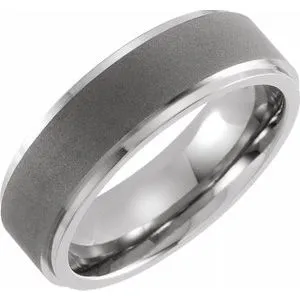 Titanium 7 mm Ridged Oxidized and Polished Band Size 8.5