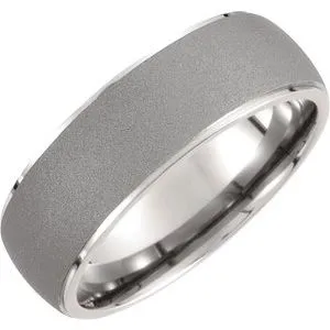 Titanium 7.5 mm Oxidized Center Rounded Band Size 8