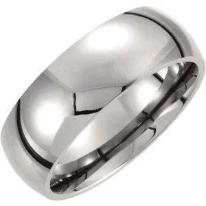 Titanium 8 mm Domed Polished Band Size 12.5