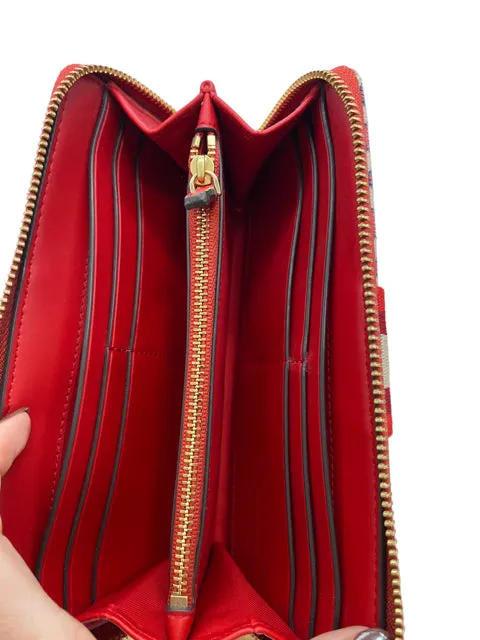 TORY BURCH red/navy/cream wallet
