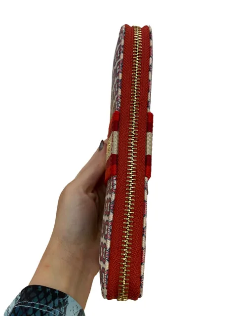 TORY BURCH red/navy/cream wallet