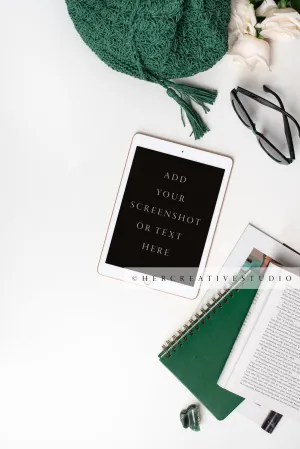 Tote & Tablet. Styled Stock Image