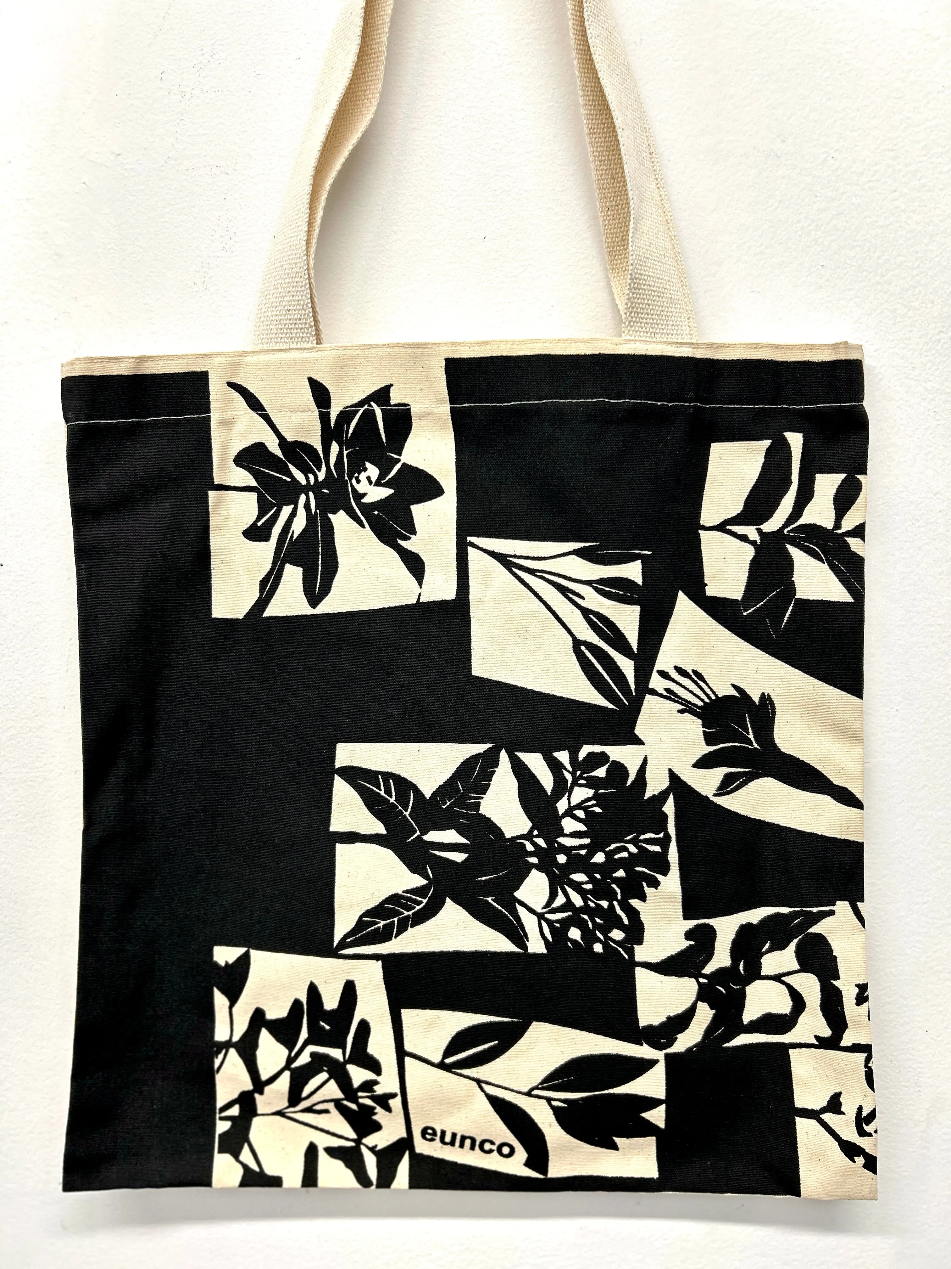 Tote Bag, Black Patttern