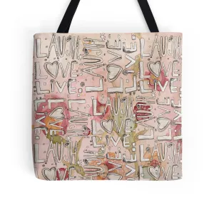 Tote Bag 'Laugh Love Live floral'
