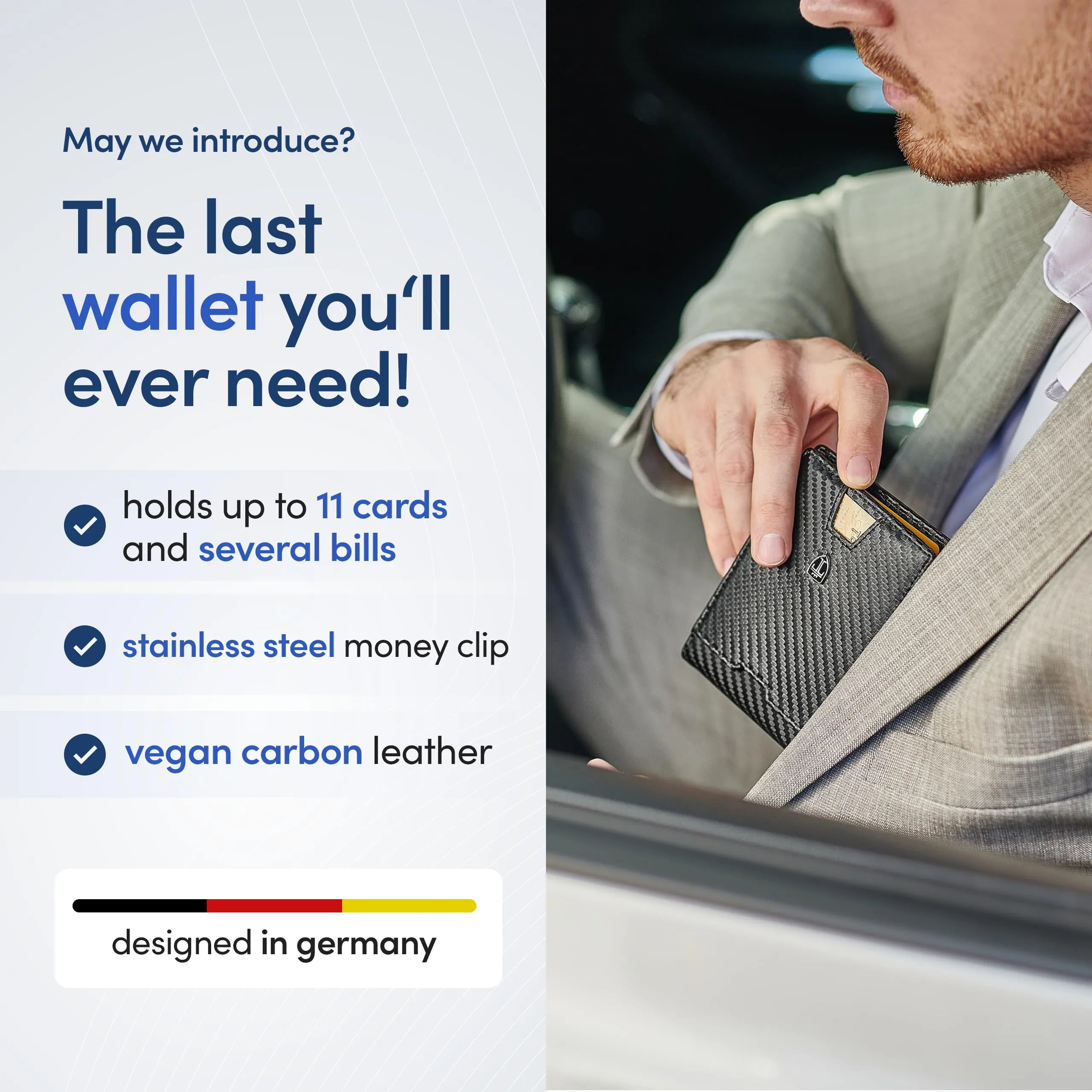 TRAVANDO Mens Bifold Wallet with Money Clip, RFID Blocking Slim Card Holder