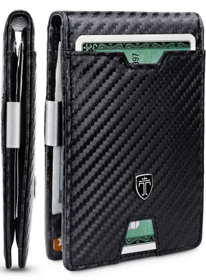 TRAVANDO Mens Bifold Wallet with Money Clip, RFID Blocking Slim Card Holder
