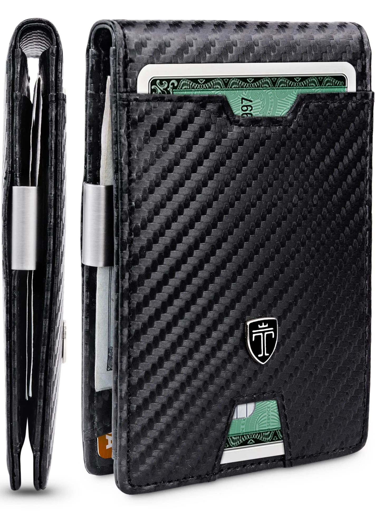 TRAVANDO Mens Bifold Wallet with Money Clip, RFID Blocking Slim Card Holder