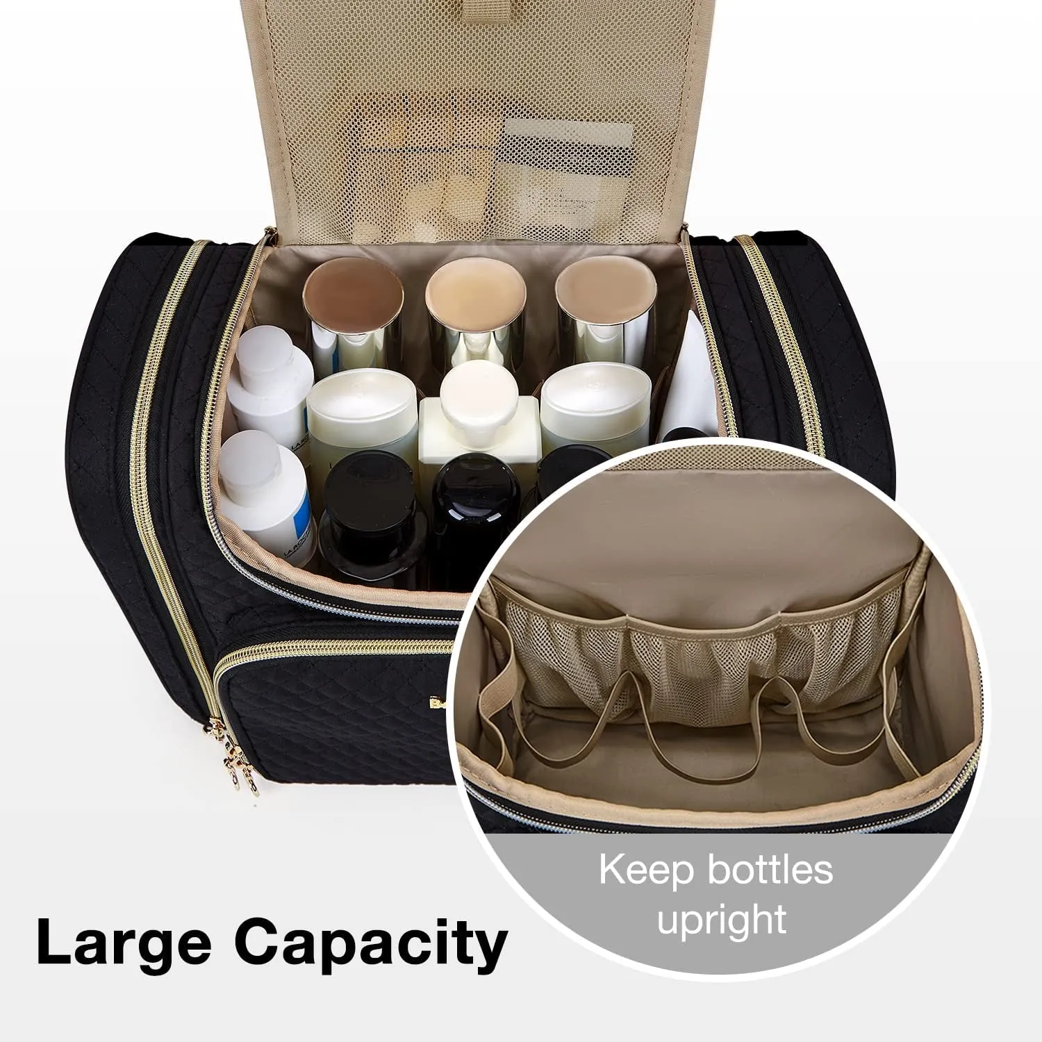 Travel Toiletry Bag for Women Waterproof Cosmetic Bag with Hook