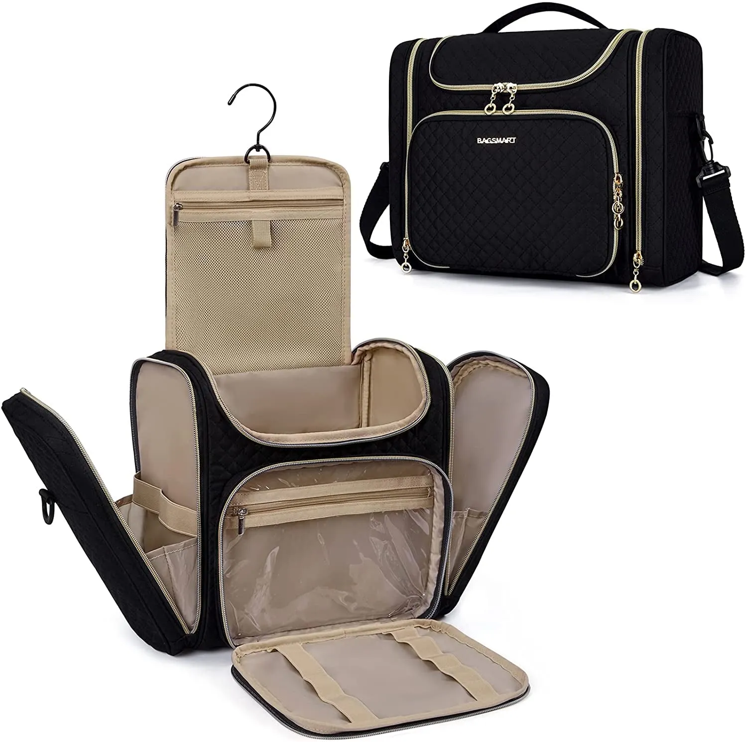 Travel Toiletry Bag for Women Waterproof Cosmetic Bag with Hook
