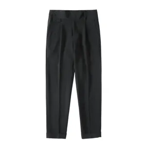Trendy Business Pants Formal Dress Trousers Solid Color Slim-fitting Buttons Suit Trousers  Dressing