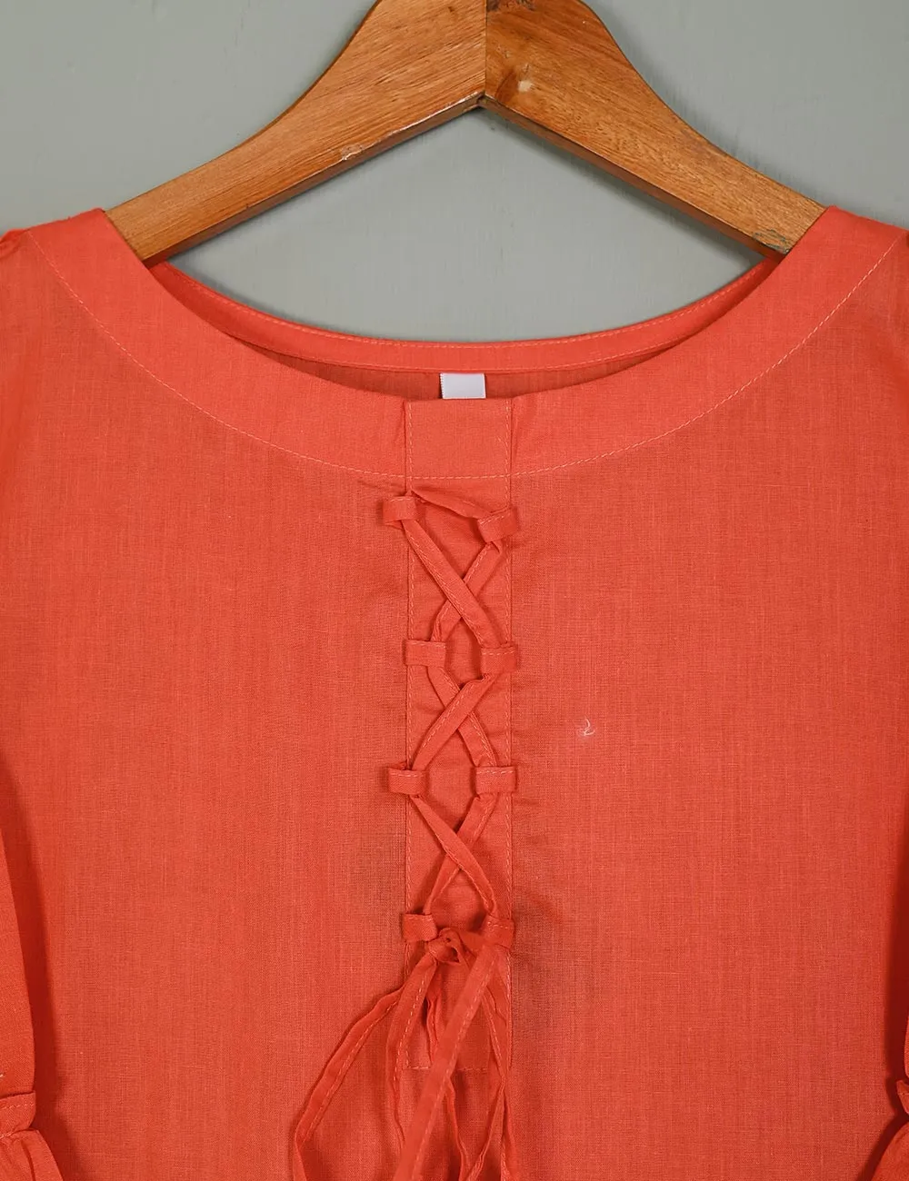 TS-188A-Orange - Leilani - Cotton Stitched Frock