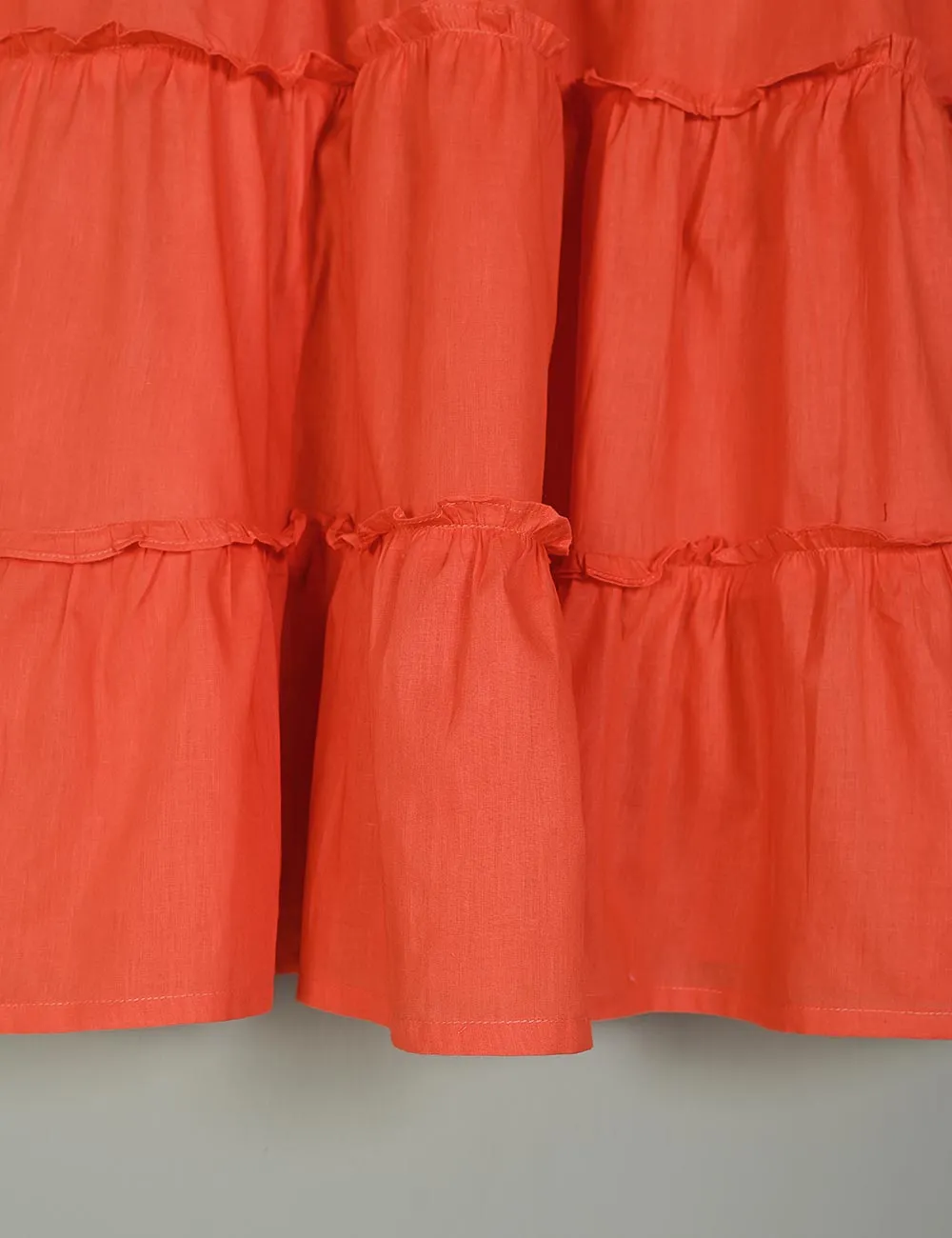 TS-188A-Orange - Leilani - Cotton Stitched Frock