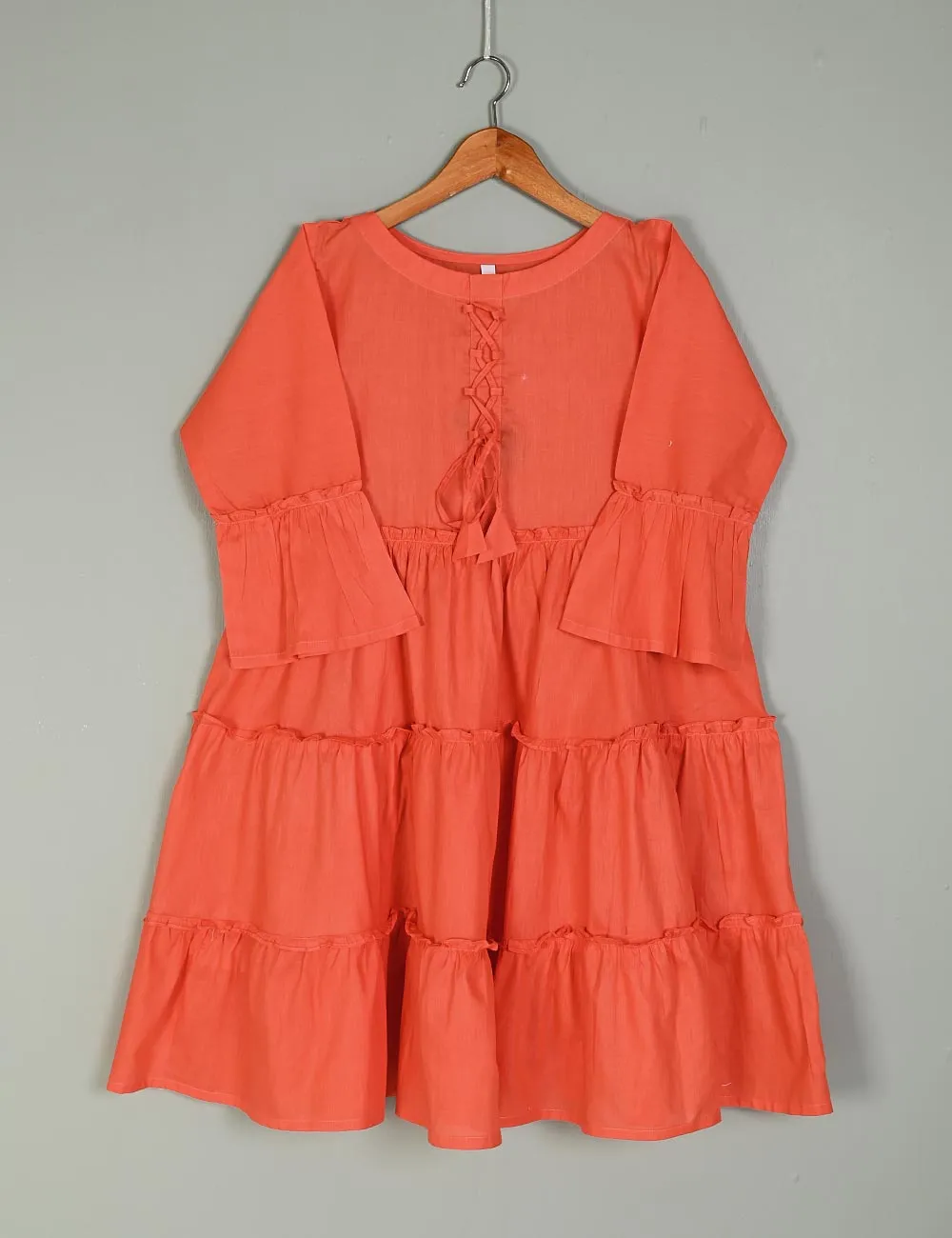 TS-188A-Orange - Leilani - Cotton Stitched Frock