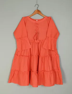 TS-188A-Orange - Leilani - Cotton Stitched Frock