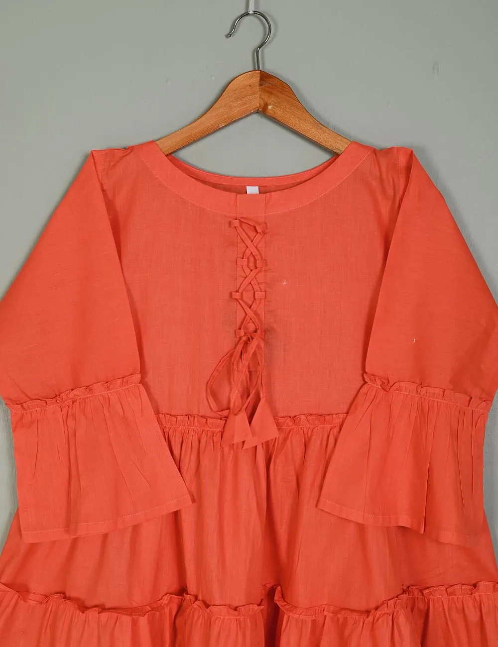 TS-188A-Orange - Leilani - Cotton Stitched Frock