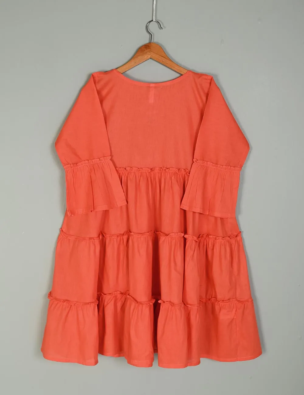 TS-188A-Orange - Leilani - Cotton Stitched Frock