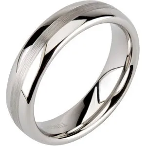Tungsten 6 mm Domed Band with Satin Center Size 12.5