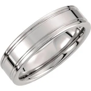 Tungsten 6 mm Grooved Band Size 12