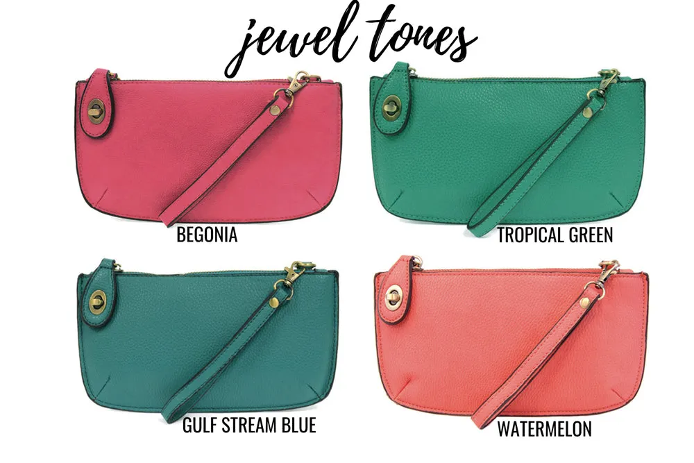 Twist Lock Crossbody Mini Clutch - Monogrammed Cross Body Wristlet - Jewel Tones