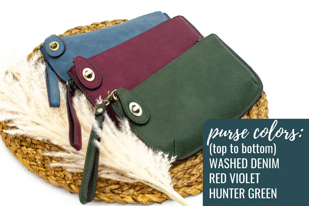 Twist Lock Crossbody Mini Clutch - Monogrammed Wristlet - Fall Colors