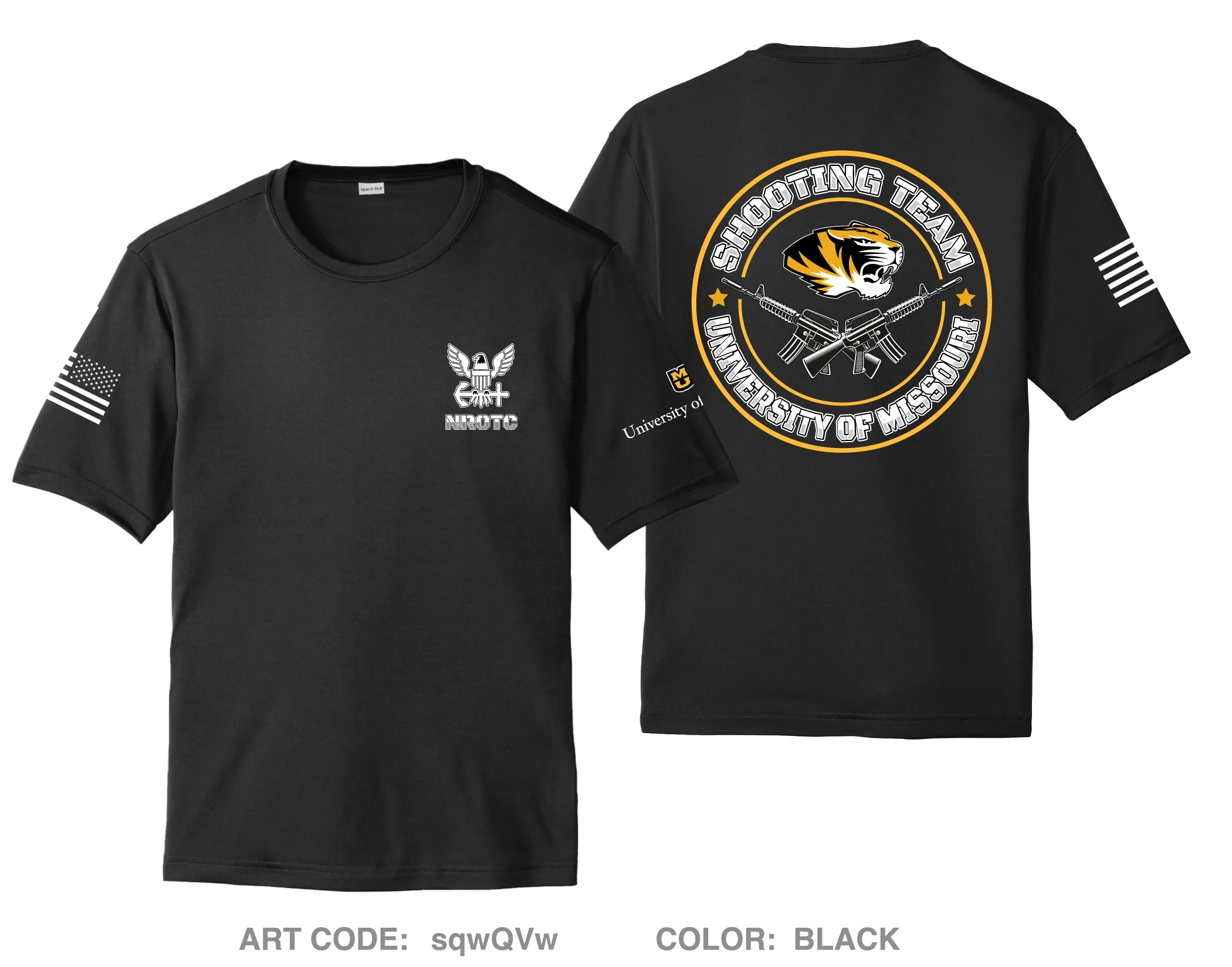 University of Missouri NROTC Hi-Tech Performance Unisex SS Tee - sqwQVw