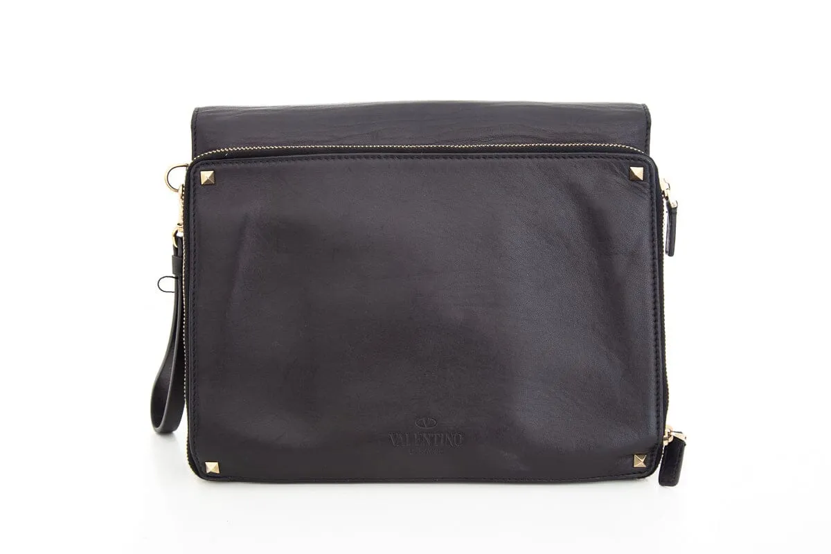 Valentino Black Rockstud Wristlet