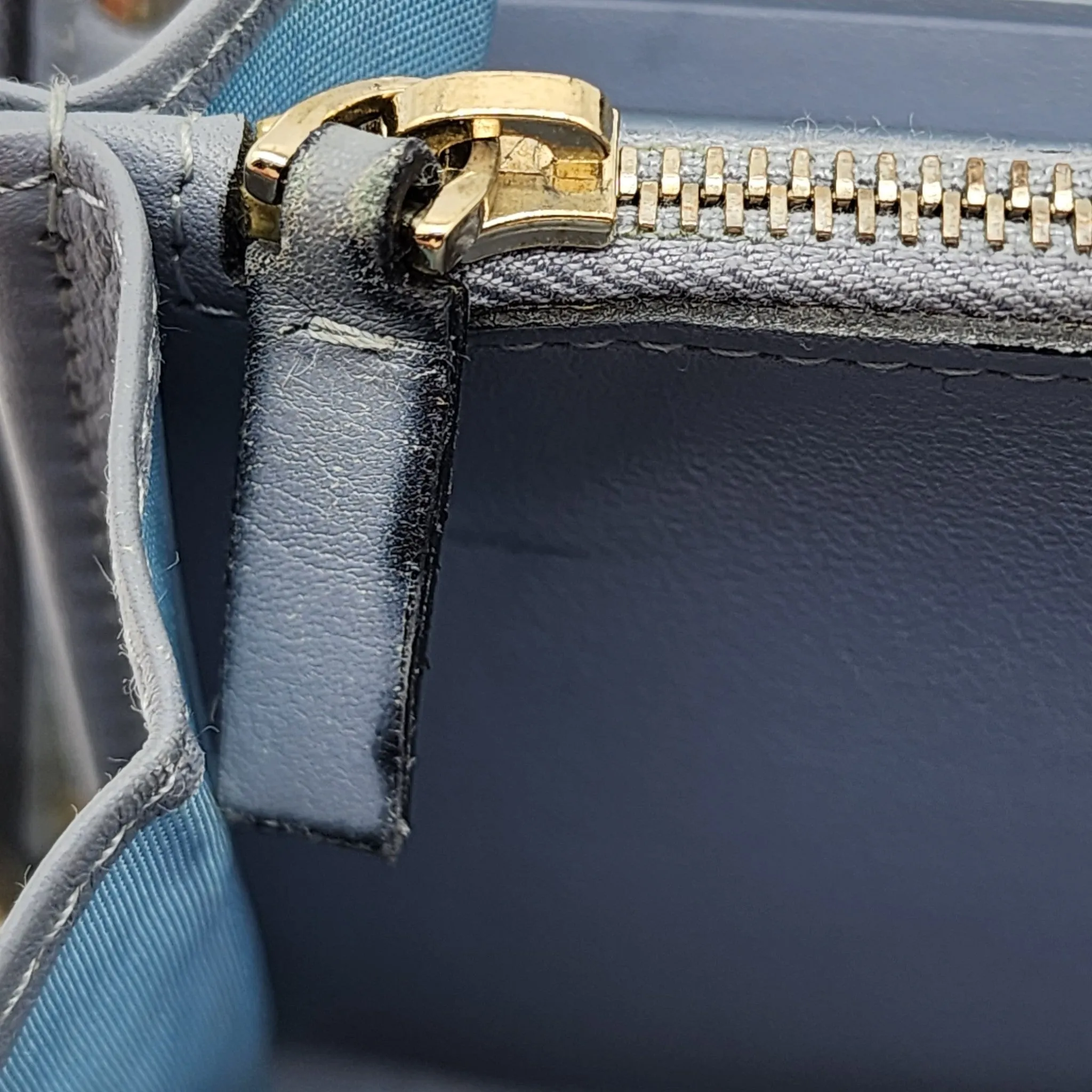 Valentino Rockstud Leather Ziparound Organizer Wallet in Light Blue