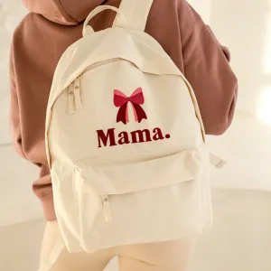 Vanilla Backpack - Bow Embroidered