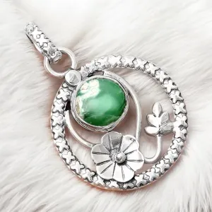 Variscite Solid 925 Sterling Silver Pendant