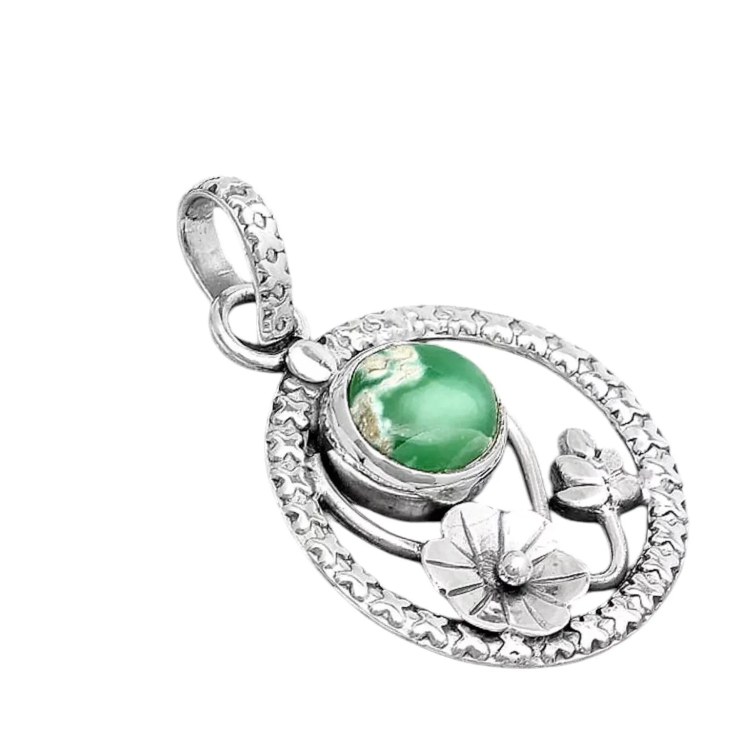 Variscite Solid 925 Sterling Silver Pendant
