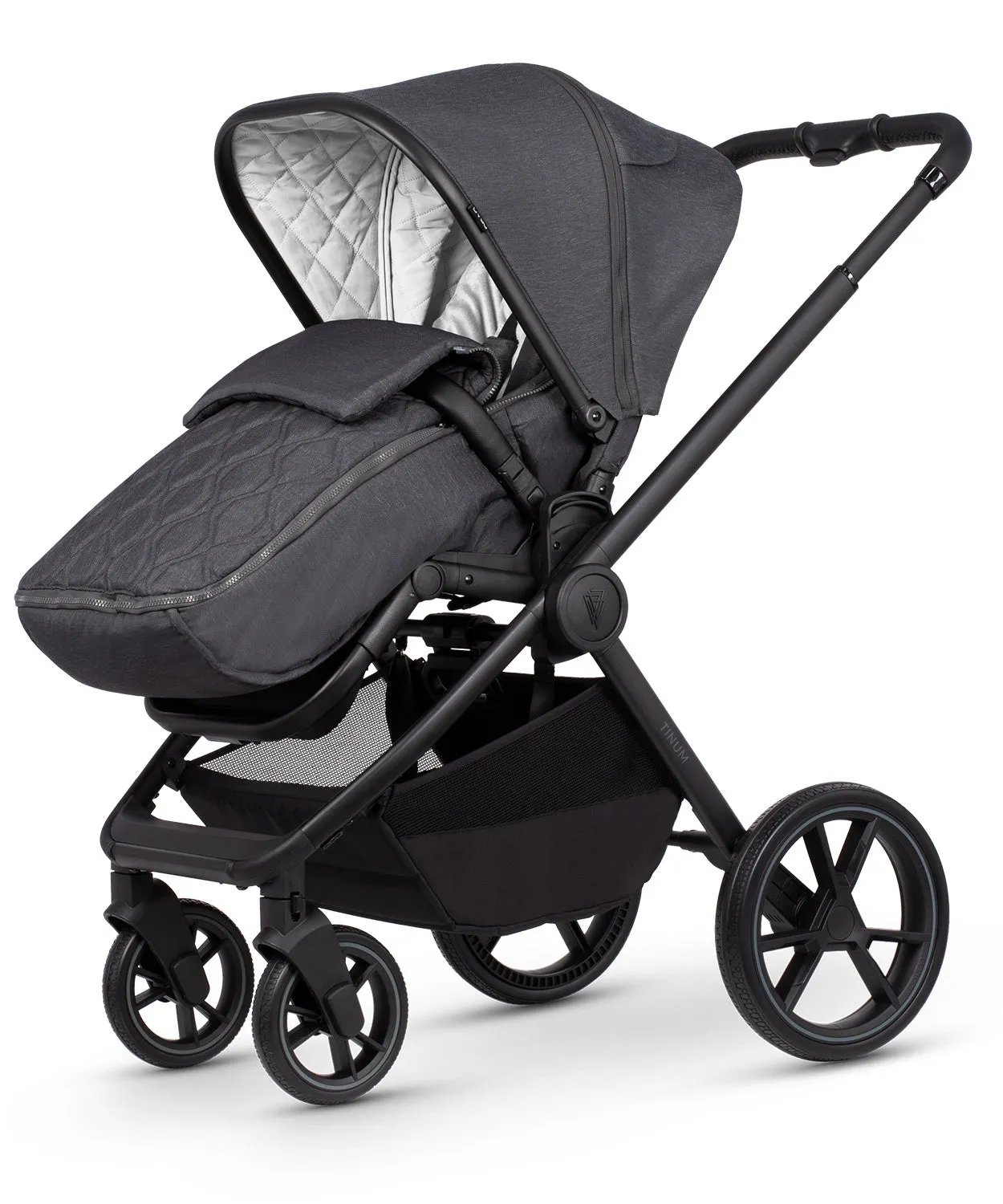 Venicci Tinum Edge bundle with Tiago iSize Car Seat  - Charcoal