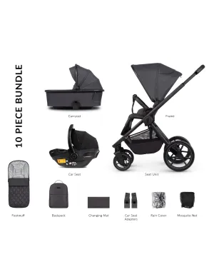 Venicci Tinum Edge bundle with Tiago iSize Car Seat  - Charcoal
