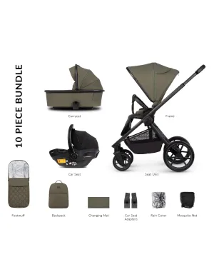 Venicci Tinum Edge bundle with Tiago iSize Car Seat  - Moss